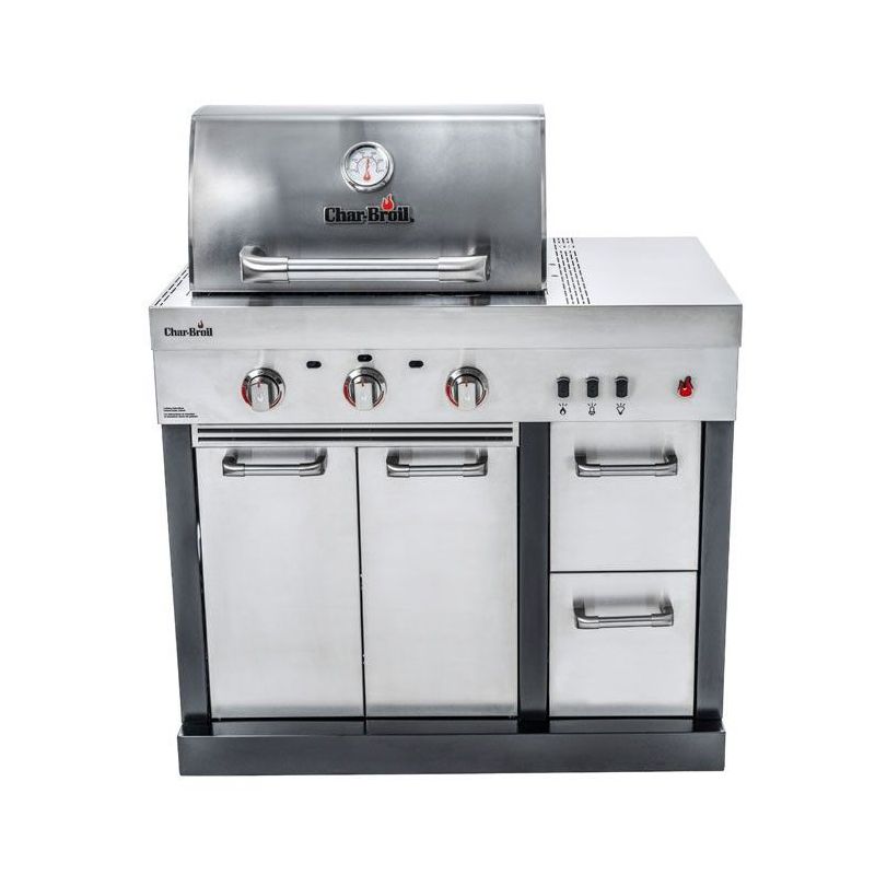 Bucatarie exterioara modulara Char-Broil Ultimate 3200 140906 TRU-Infrared gratar pe gaz 3 arzatoare inox non-magnetic - 1 Bucatarie exterioara modulara Char-Broil Ultimate 3200 140906 TRU-Infrared gratar pe gaz 3 arzatoare inox non-magnetic - 1
