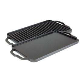 Plita din fonta cu 2 fete neteda si grill Chef Collection Lodge 41,5 x 25,5 cm L-CDRG - 1