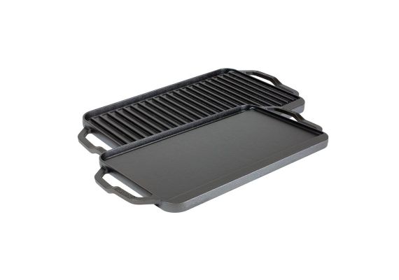 Plita din fonta cu 2 fete neteda si grill Chef Collection Lodge 41,5 x 25,5 cm L-CDRG - 1 Plita din fonta cu 2 fete neteda si grill Chef Collection Lodge 41,5 x 25,5 cm L-CDRG - 1