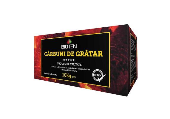 Carbune de gratar 10 kg tip A brichete din rumegus Bioten - 1 Carbune de gratar 10 kg tip A brichete din rumegus Bioten - 1
