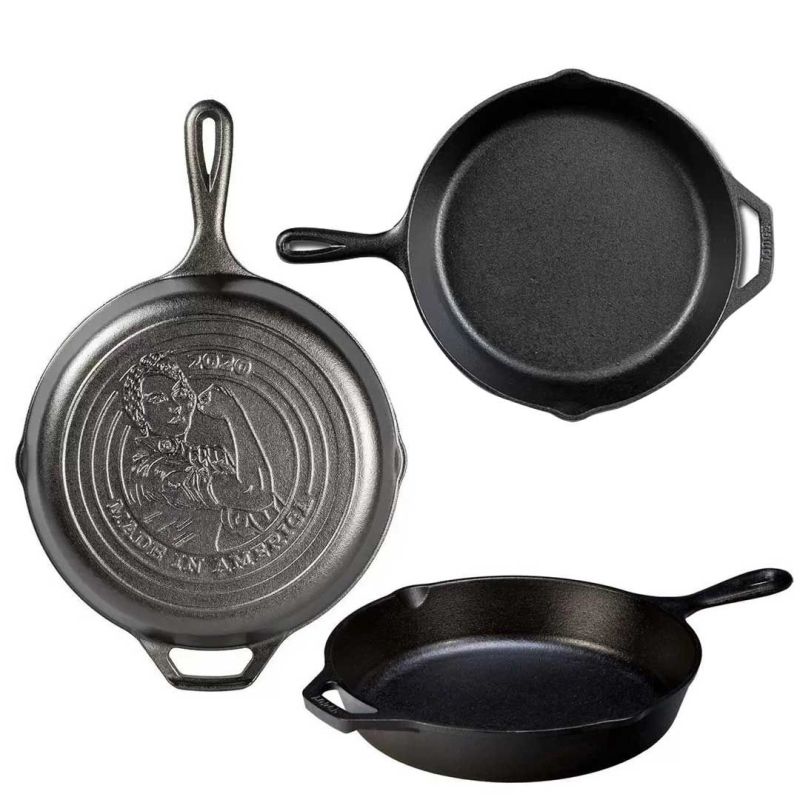 Tigaie adanca rotunda din fonta cu maner si logo Made in America Lodge 26 cm L-8SKMIA - 1 Tigaie adanca rotunda din fonta cu maner si logo Made in America Lodge 26 cm L-8SKMIA - 1