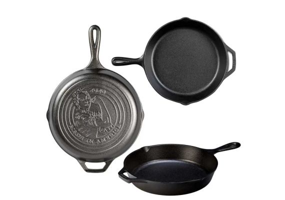 Tigaie adanca rotunda din fonta cu maner si logo Made in America Lodge 26 cm L-8SKMIA - 1 Tigaie adanca rotunda din fonta cu maner si logo Made in America Lodge 26 cm L-8SKMIA - 1