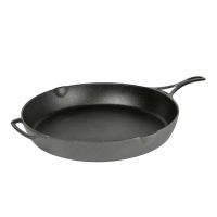 Tigaie adanca rotunda din fonta cu maner triplu asezonata Lodge Blacklock 37 cm L-BL10SK - 1