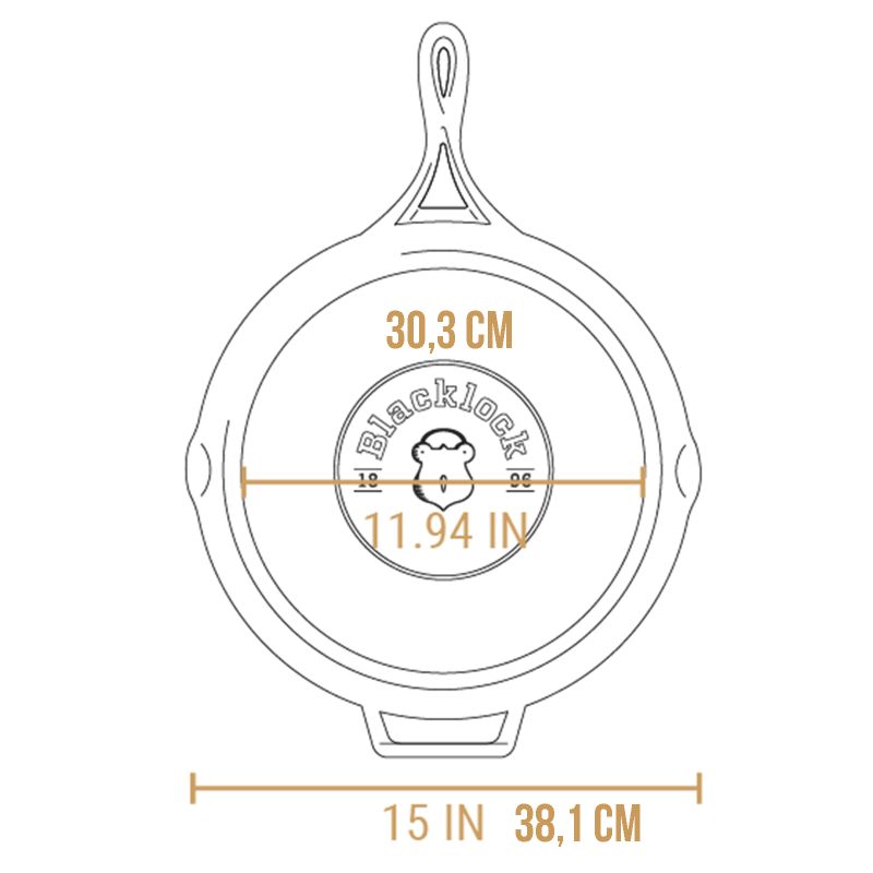 Tigaie adanca rotunda din fonta cu maner triplu asezonata Lodge Blacklock 37 cm L-BL10SK - 12