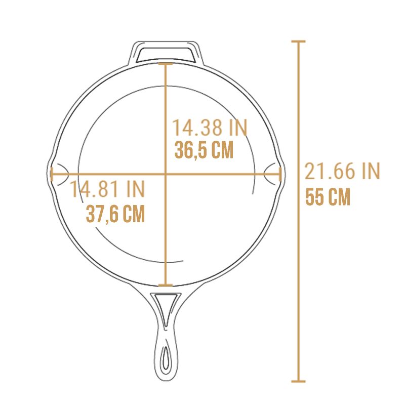 Tigaie adanca rotunda din fonta cu maner triplu asezonata Lodge Blacklock 37 cm L-BL10SK - 13