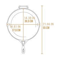 Tigaie adanca rotunda din fonta cu maner triplu asezonata Lodge Blacklock 37 cm L-BL10SK - 13