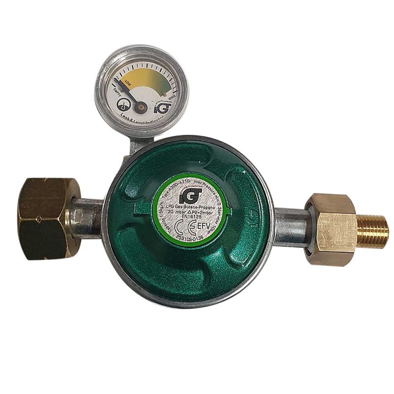 Set regulator gaz de presiune cu furtun si manometru Grandhall A00080040T - 1