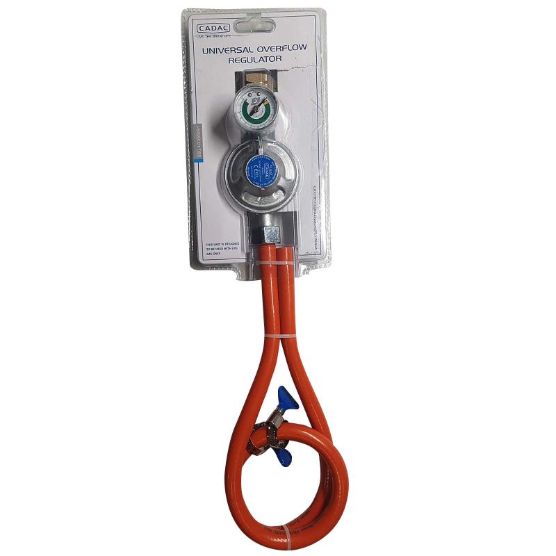 Set regulator de presiune gaz cu manometru si furtun 85 cm Cadac 30mBar Overflow 8510-OF - 4