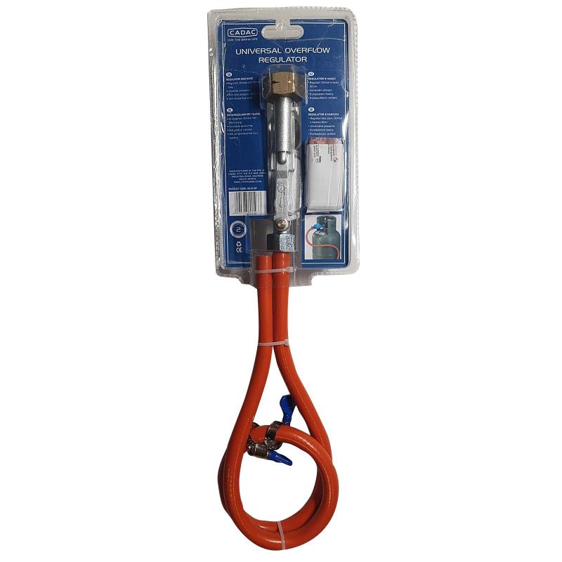 Set regulator de presiune gaz cu manometru si furtun 85 cm Cadac 30mBar Overflow 8510-OF - 5