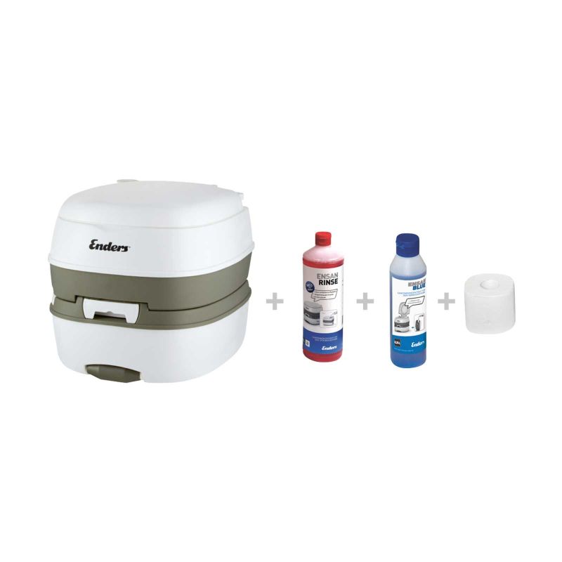 Toaleta portabila Enders Deluxe Starter-Set 15 litri 4940, include solutii de curatare - 1 Toaleta portabila Enders Deluxe Starter-Set 15 litri 4940, include solutii de curatare - 1