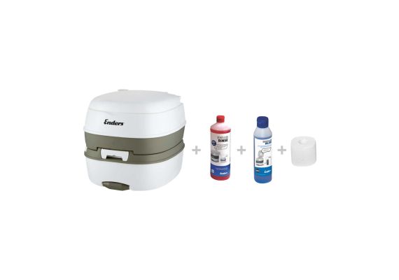 Toaleta portabila Enders Deluxe Starter-Set 15 litri 4940, include solutii de curatare - 1 Toaleta portabila Enders Deluxe Starter-Set 15 litri 4940, include solutii de curatare - 1