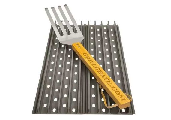 Set 2 grile pentru gratar de 44 x 13 cm si spatula GrillGrate WGG17.375K - 1 Set 2 grile pentru gratar de 44 x 13 cm si spatula GrillGrate WGG17.375K - 1