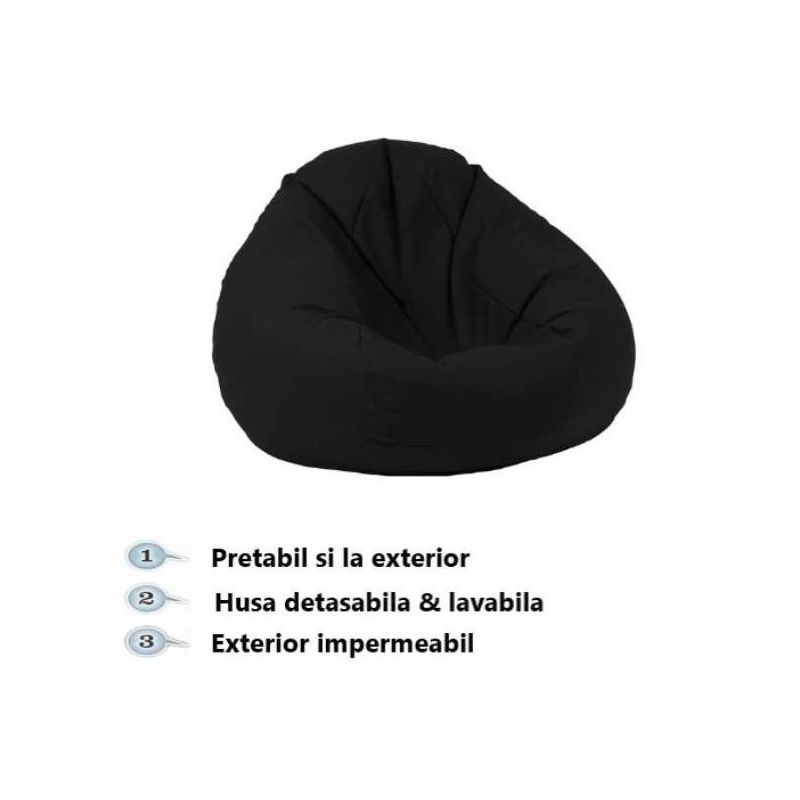 Fotoliu Nirvana Grande Panama PufRelax, pretabil la exterior, umplut cu perle polistiren - 20