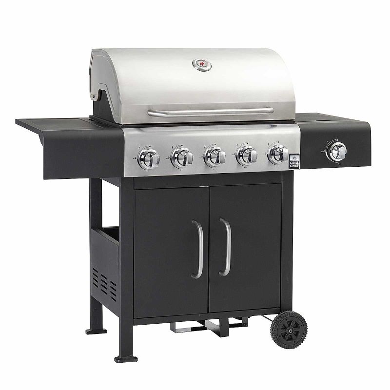 Gratar pe gaz cu 5+1 arzatoare, gratar si plita din fonta, sistem PTS, Grill Chef Landmann Trendy 12276 - 1