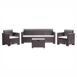 Mobilier gradina si terasa Bica set Nebraska 3, canapea 3 locuri, 2 fotolii, masuta cu depozitare, perne incluse - 1