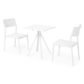 CORDOBA/SORIA Set mobilier terasa/gradina, 2 scaune si masa GAR831WHSET Alb - 1