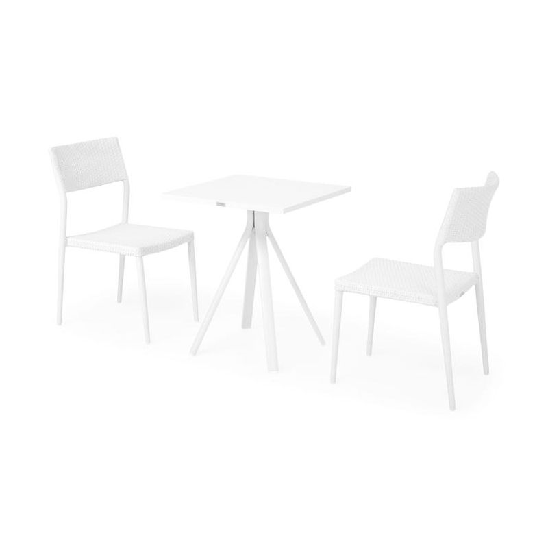 CORDOBA/SORIA Set mobilier terasa/gradina, 2 scaune si masa GAR831WHSET Alb - 1