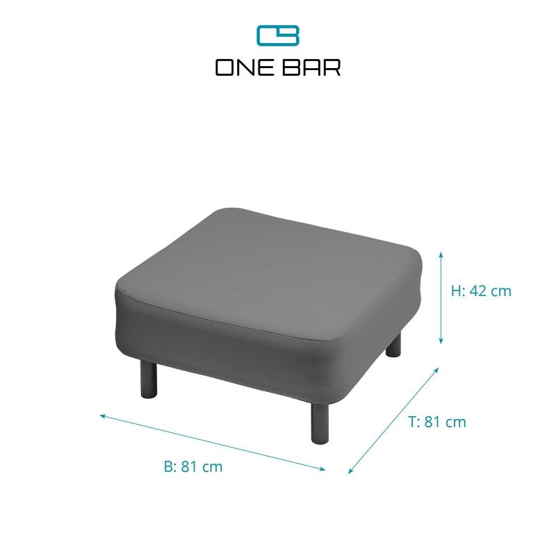 Mobilier gradina si terasa fotoliu tip taburet 81 x 81 x 42 cm One Bar Element 3 ONEBAR103 - 4
