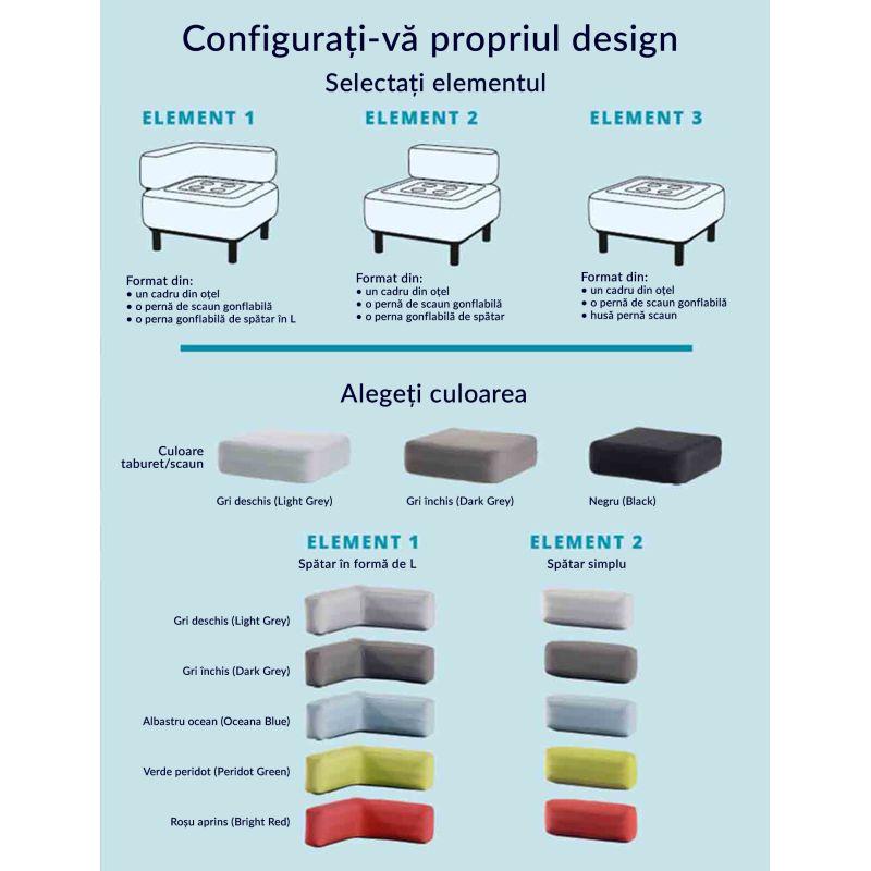 Mobilier gradina si terasa fotoliu cu spatar 81 x 81 x 67 cm One Bar Element 2 ONEBAR102 - 13