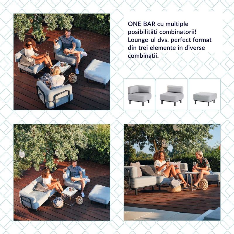 Mobilier gradina si terasa fotoliu cu spatar 81 x 81 x 67 cm One Bar Element 2 ONEBAR102 - 12