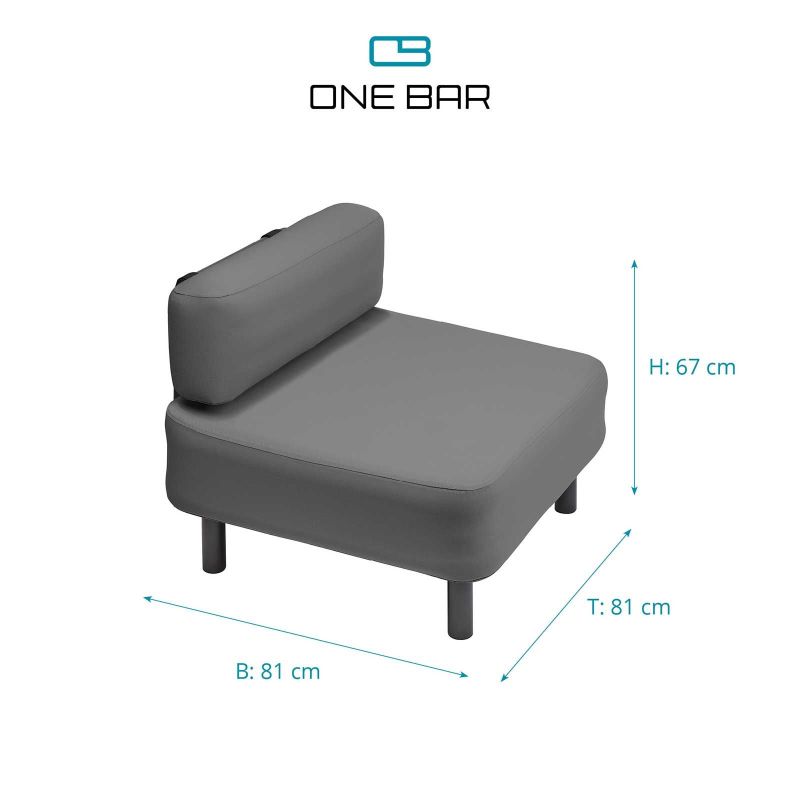 Mobilier gradina si terasa fotoliu cu spatar 81 x 81 x 67 cm One Bar Element 2 ONEBAR102 - 6
