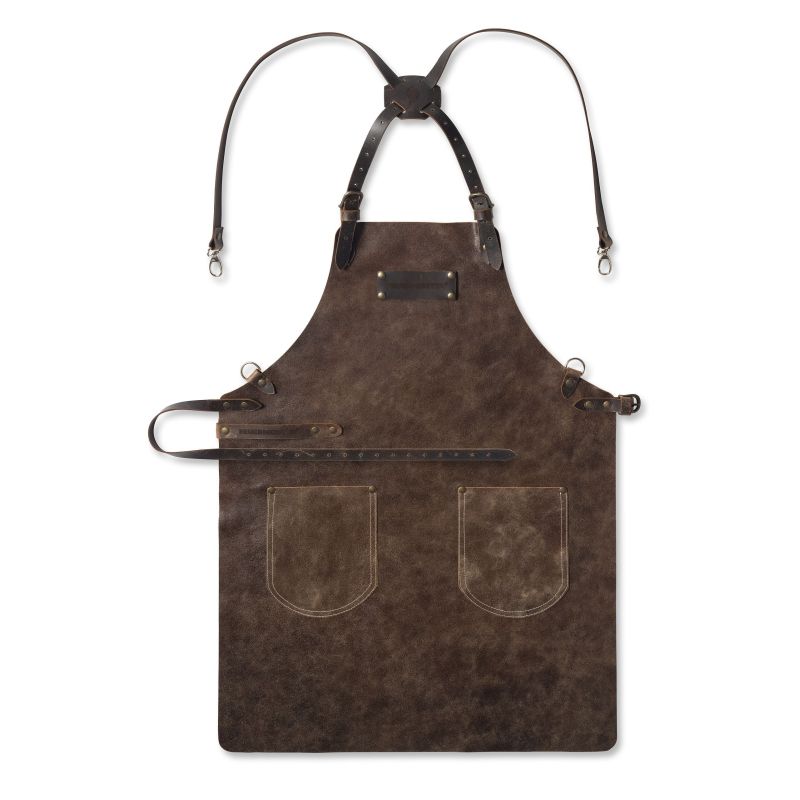 Sort din piele pentru gratar Premium Feuermeister antique coniac XL 100 x 80 cm 8701010303 cu bretele incrucisate - 1 Sort din piele pentru gratar Premium Feuermeister antique coniac XL 100 x 80 cm 8701010303 cu bretele incrucisate - 1