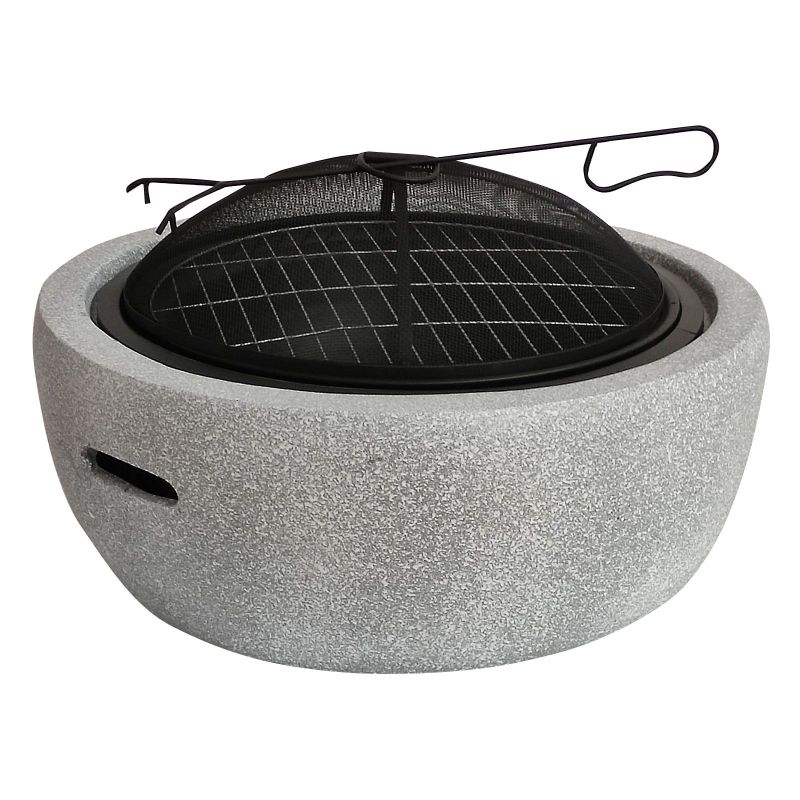 Semineu de terasa din piatra artificiala MgO Activa Miami 60 cm cu gratar pentru gatit inclus 15177 - 1 Semineu de terasa din piatra artificiala MgO Activa Miami 60 cm cu gratar pentru gatit inclus 15177 - 1