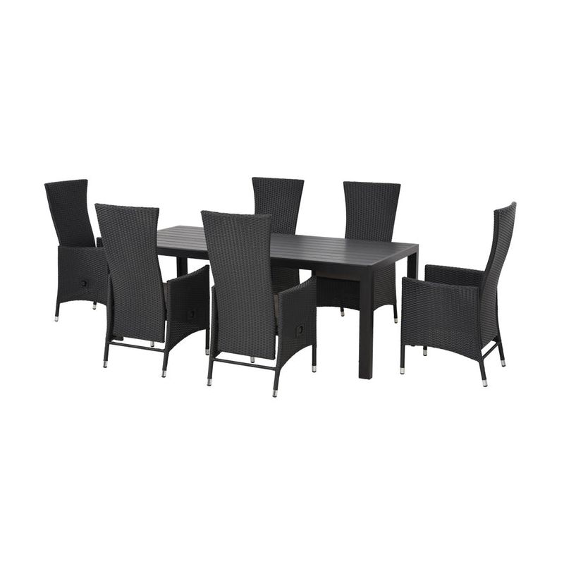 Set 6 scaune spatar reglabil si masa mare ENCORE negru TPW517801SET - 1