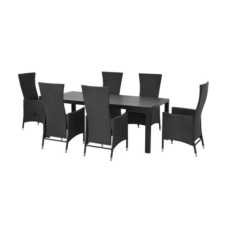 Set 6 scaune spatar reglabil si masa mare ENCORE negru TPW517801SET - 1 Set 6 scaune spatar reglabil si masa mare ENCORE negru TPW517801SET - 1