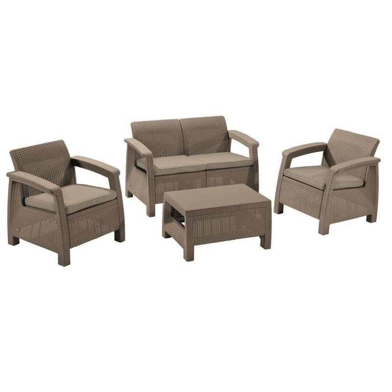 Set mobilier gradina cappuccino Keter Corfu - 1 Set mobilier gradina cappuccino Keter Corfu - 1