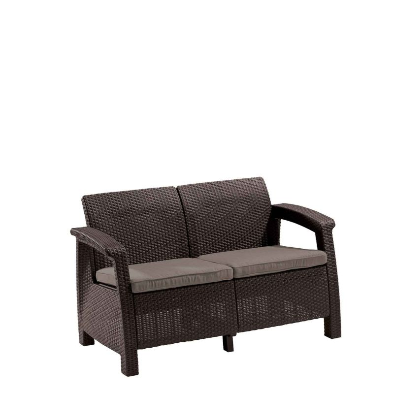 Canapea Keter Corfu Love Seat 2 locuri maro - 1 Canapea Keter Corfu Love Seat 2 locuri maro - 1