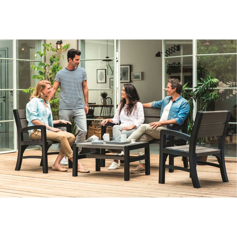 Set mobilier gradina gri-maroniu Keter Montero - 3