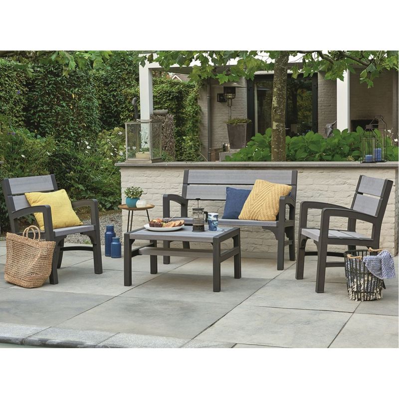 Set mobilier gradina gri-maroniu Keter Montero - 5