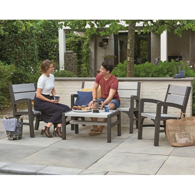 Set mobilier gradina gri-maroniu Keter Montero - 6