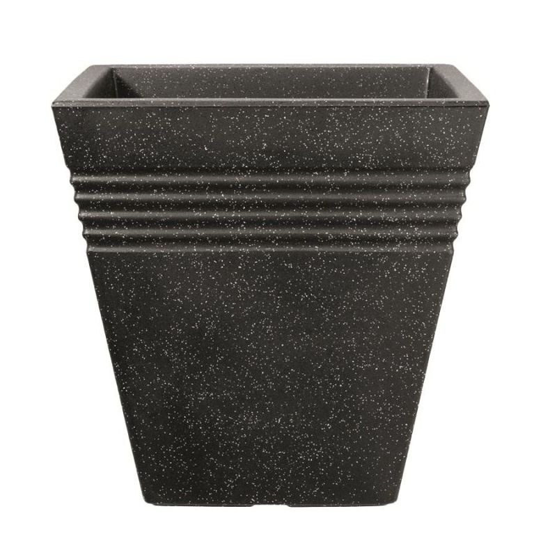 Ghiveci imitatie marmura negru fara farfurie Keter Piazza 40 cm 30 L - 1 Ghiveci imitatie marmura negru fara farfurie Keter Piazza 40 cm 30 L - 1