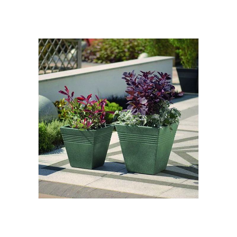 Ghiveci imitatie marmura verde fara farfurie Keter Piazza 34 cm 18 L - 2