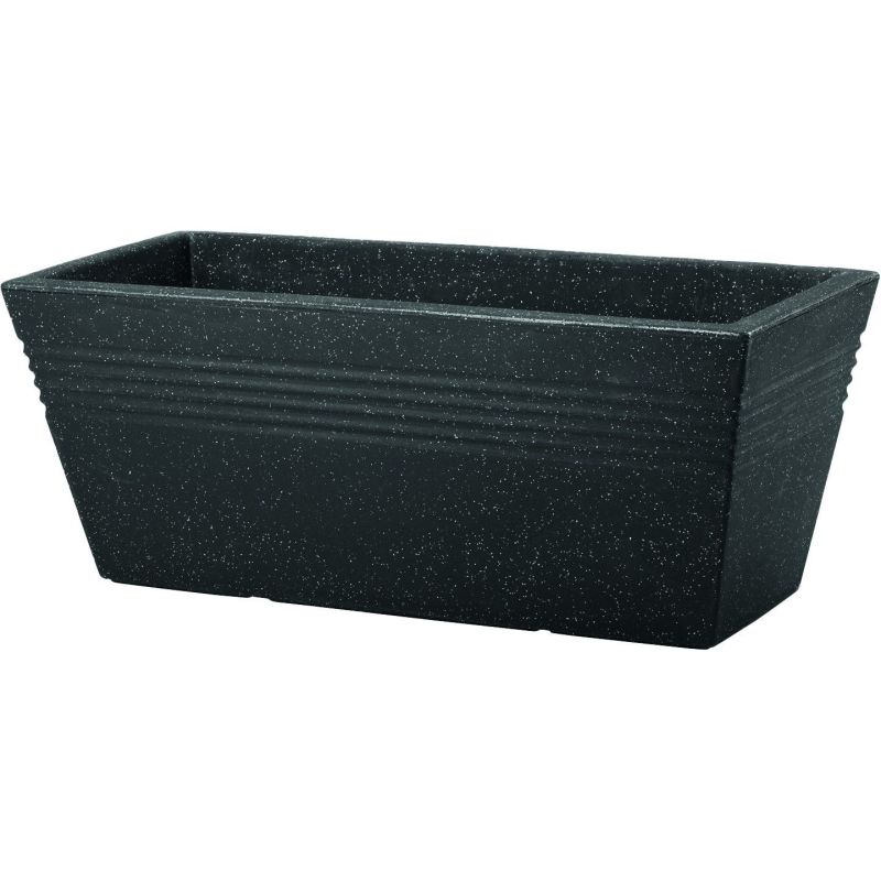 Ghiveci orizontal imitatie marmura negru fara farfurie Keter Piazza 19 L - 2