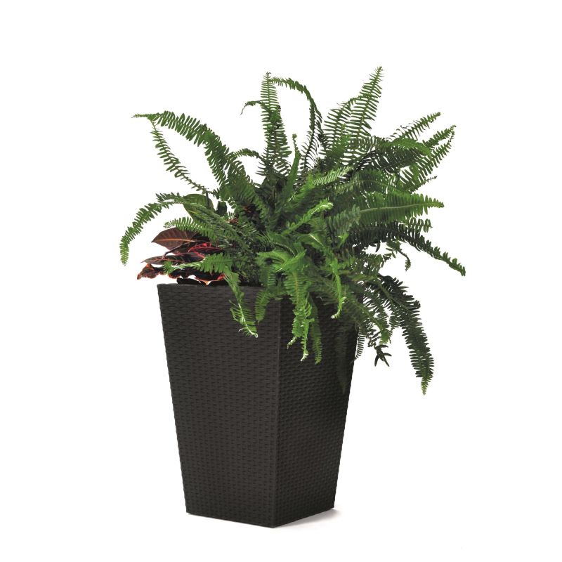 Ghiveci imitatie ratan antracit fara farfurie Keter Rattan M 55.4 L - 1 Ghiveci imitatie ratan antracit fara farfurie Keter Rattan M 55.4 L - 1