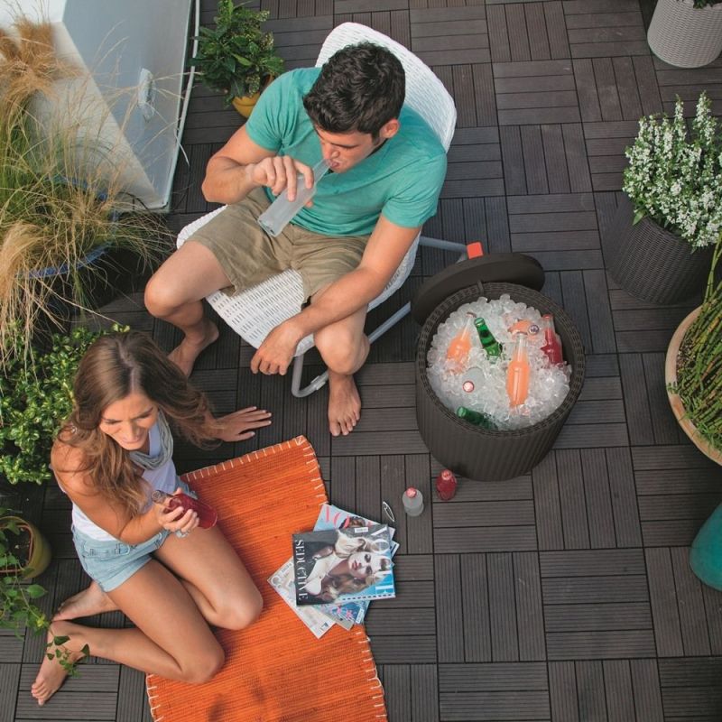 Cutie depozitare rotunda gri tip scaun Keter Cool Stool - 2