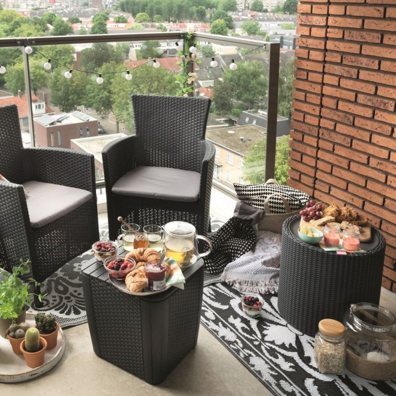 Cutie depozitare rotunda gri tip scaun Keter Cool Stool - 3