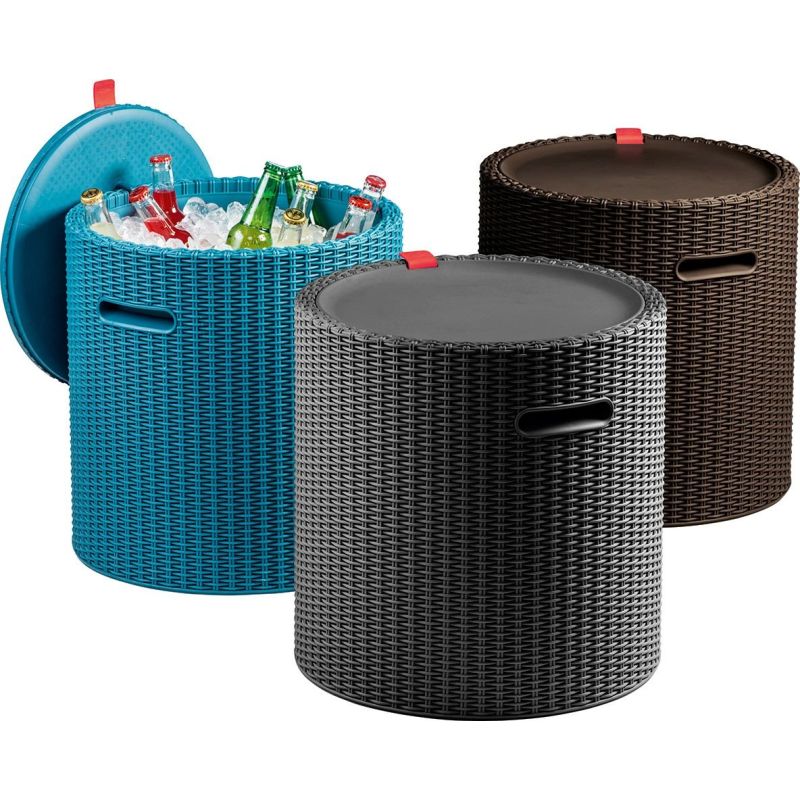 Cutie depozitare rotunda gri tip scaun Keter Cool Stool - 4