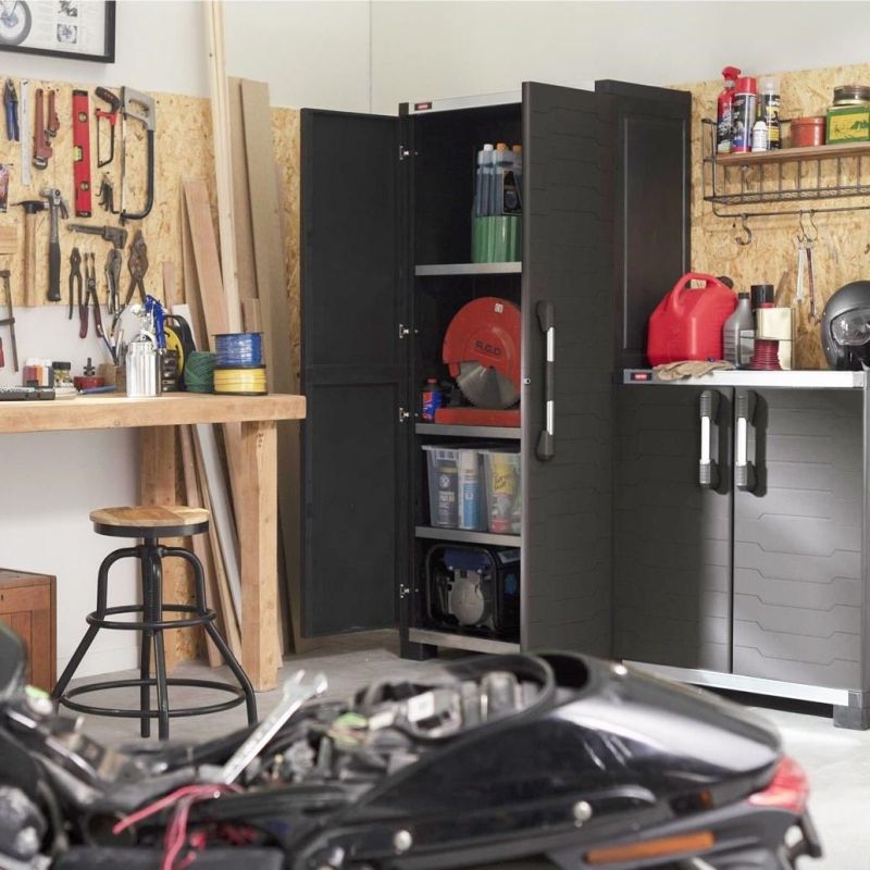 Dulap inalt negru Keter XL Garage 89x54x188 cm - 5