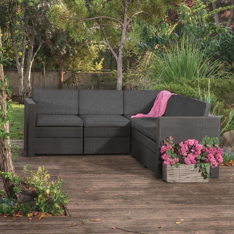 Set mobilier gradina fara masa graphite Keter Provence - 2