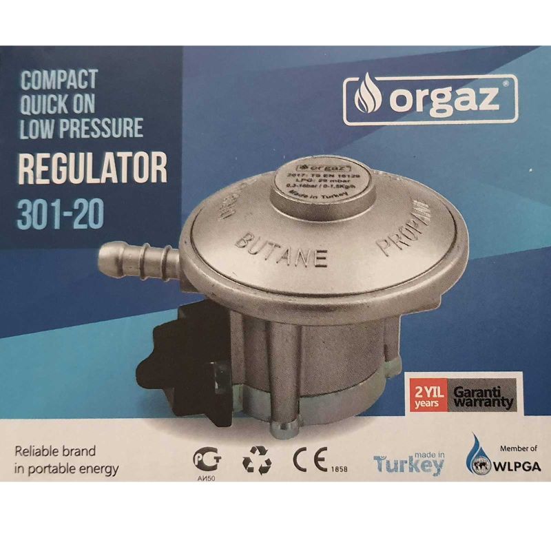Kit regulator gaz quick on compatibil doar la butelie ButanGas Camping include furtun 80cm Orgaz BG301-20 - 9