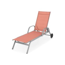Sezlong Pyos lungime 198 x latime 64 x inaltime 83 / 34 cm gri cu portocaliu - 1