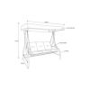 Leagan 3 locuri cu functie pat ARIANNA L.191.5 l.118 H.175 maro/kaki - 12
