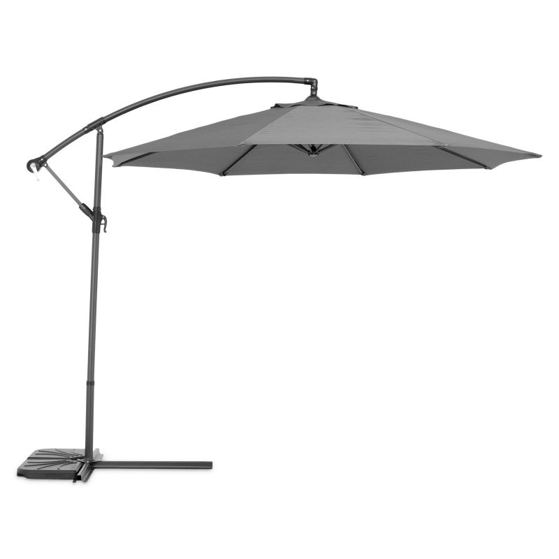 Umbrela cu manivela LARISA H.256 D.300 negru/gri - 1