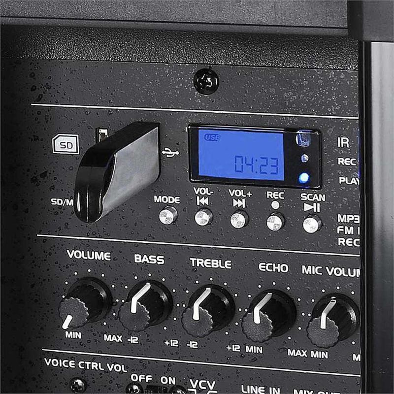 Boxa activa portabila Ibiza difuzor 38CM USB MP3 PORT15VHF-BTWH - 15