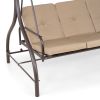 Leagan 3 locuri cu functie pat ARIANNA L.191.5 l.118 H.175 maro/kaki - 9