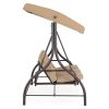 Leagan 3 locuri cu functie pat ARIANNA L.191.5 l.118 H.175 maro/kaki - 7